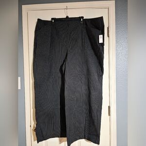 New Old Navy Size 4x High Rise Pixie Wide Leg Comfort Waste Gray Pin Stripe Pant